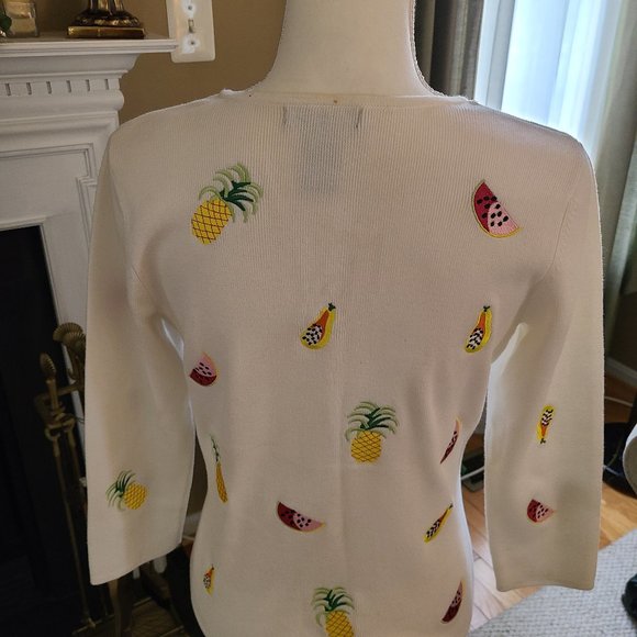 Alexander Barlette Sweater with Pineapples On It - Picture 2 of 4